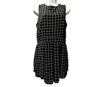 Purple Snow Black & White Plaid Sleeveless Romper Size Large